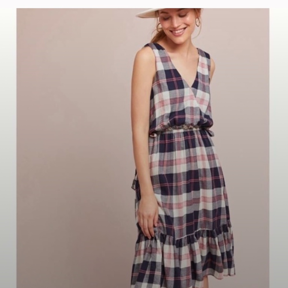 Anthropologie Isabella Sinclair Dickens Plaid Dress